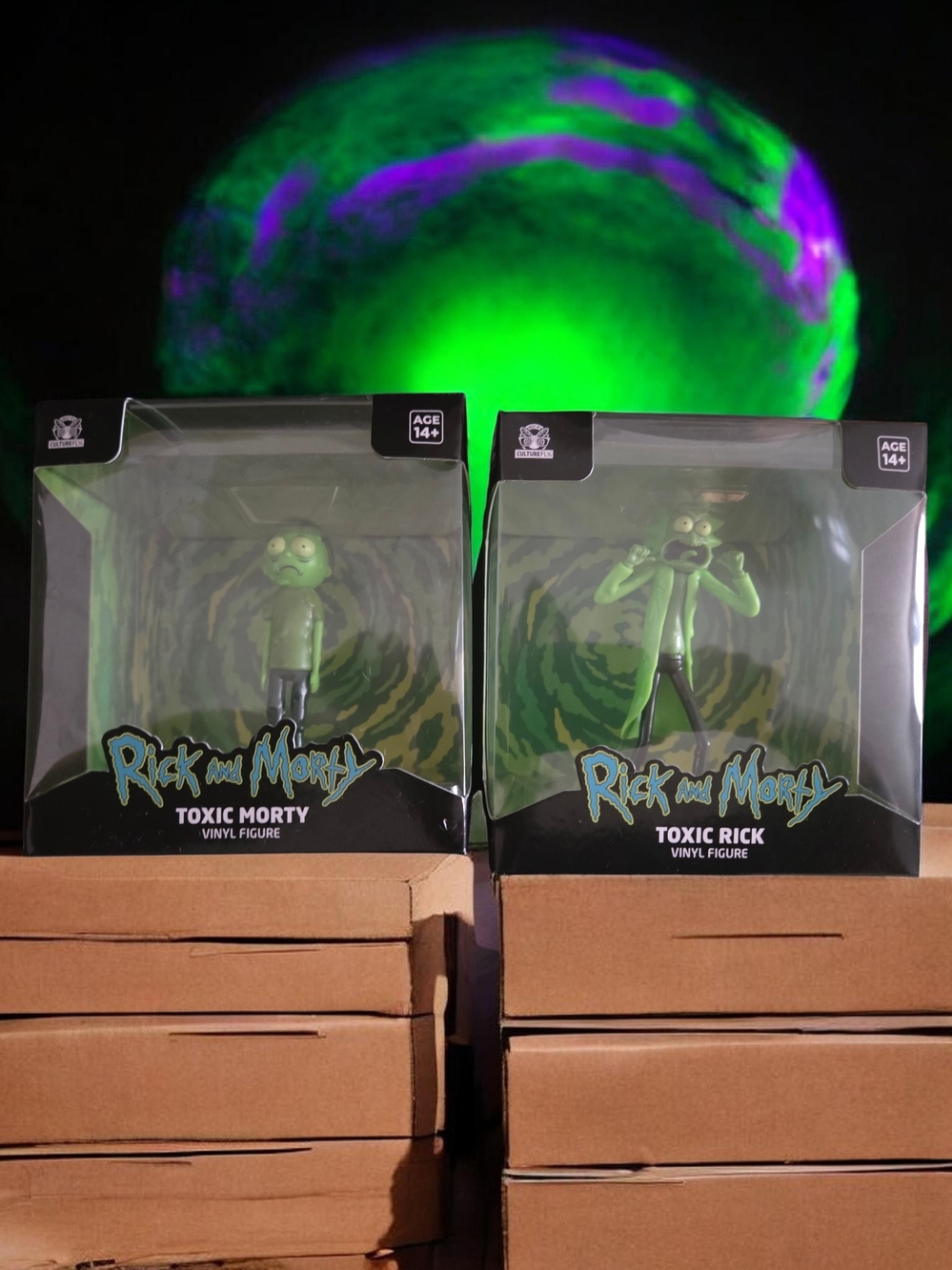 Rick and Morty Toxic Morty & Toxic Rick Vinyl Figures - Green